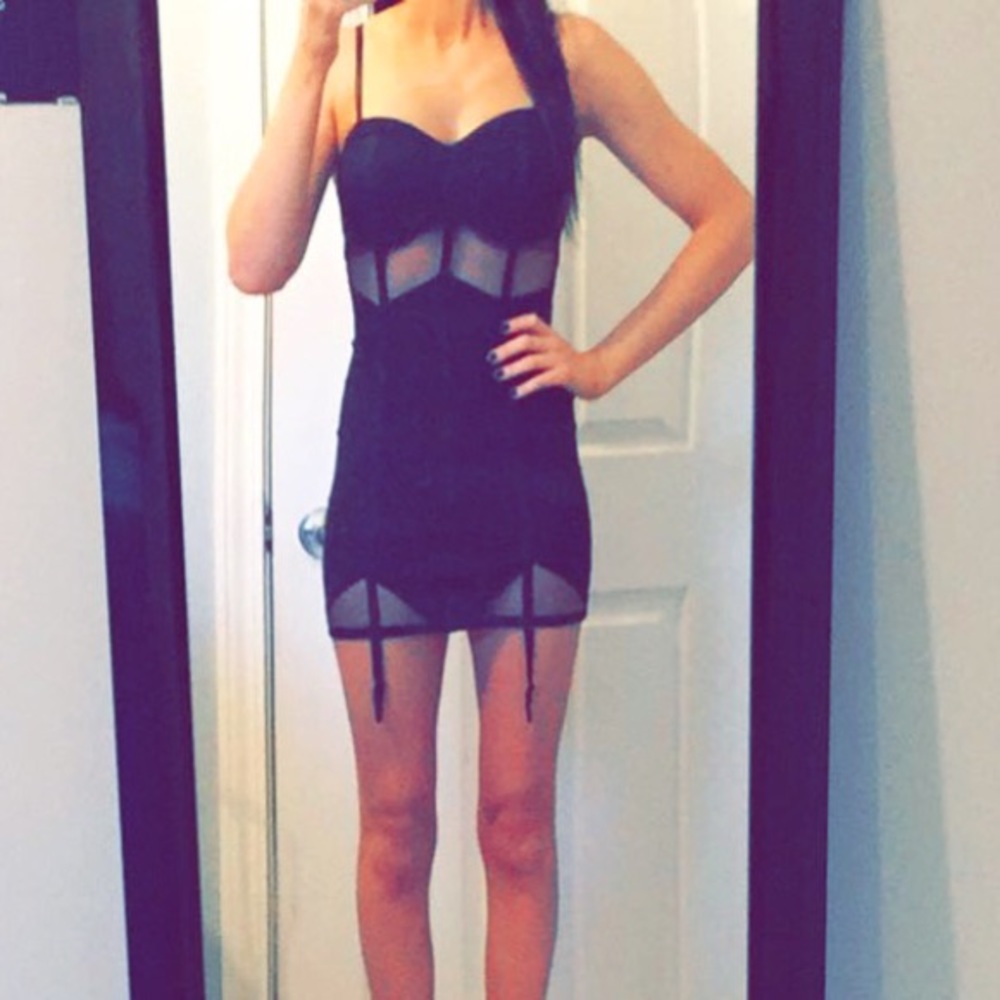 Tobi Black Corset Dress